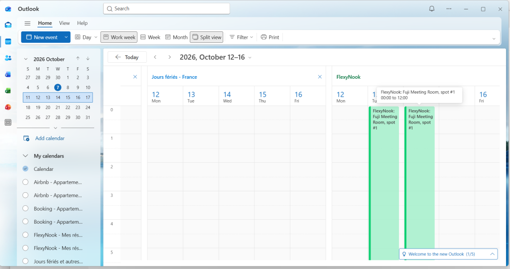 Capture decran 2026 10 07 154814 Syncing FlexyNook Bookings with Outlook and Google Calendar