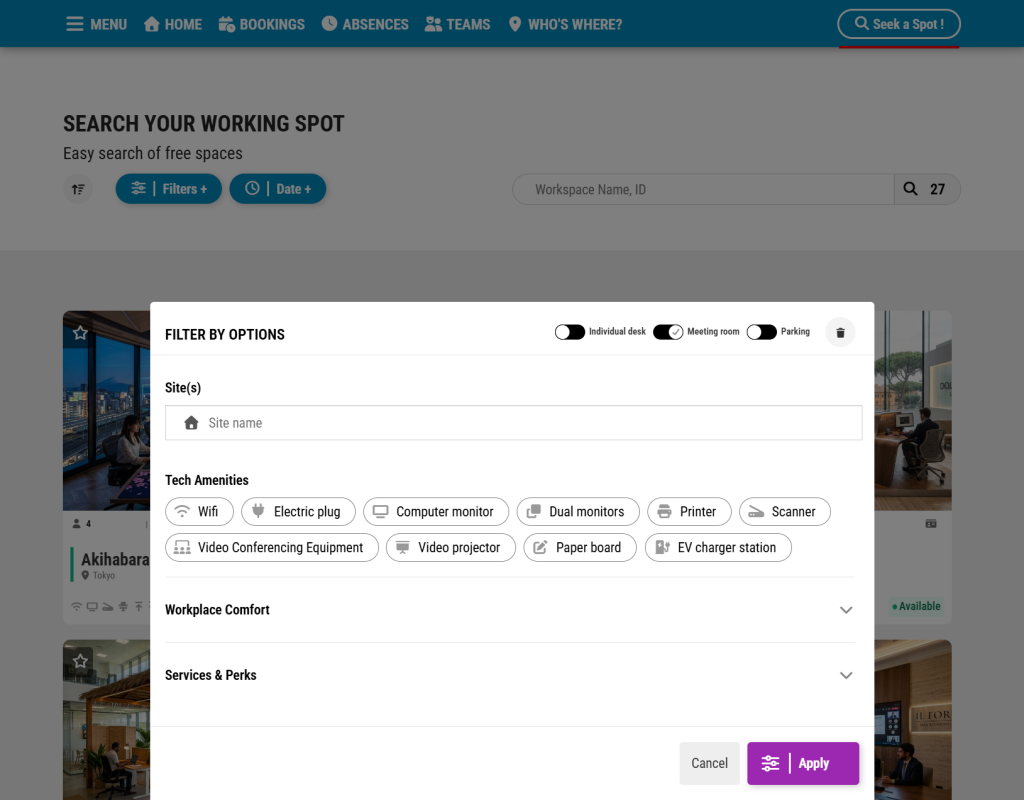 FireShot Capture 218 FlexyNook Search your working spot hub.flexynook.app Book a Meeting Room and Invite other guests