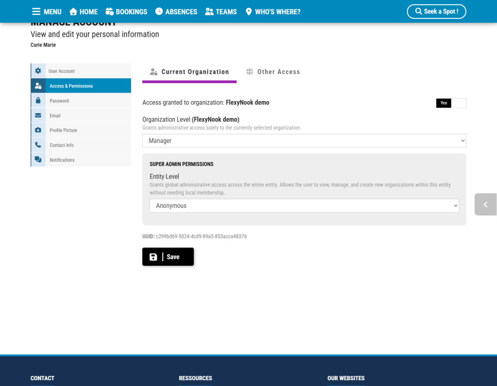 FireShot Capture 242 FlexyNook Manage Account hub.flexynook.app Managing User Access and Roles