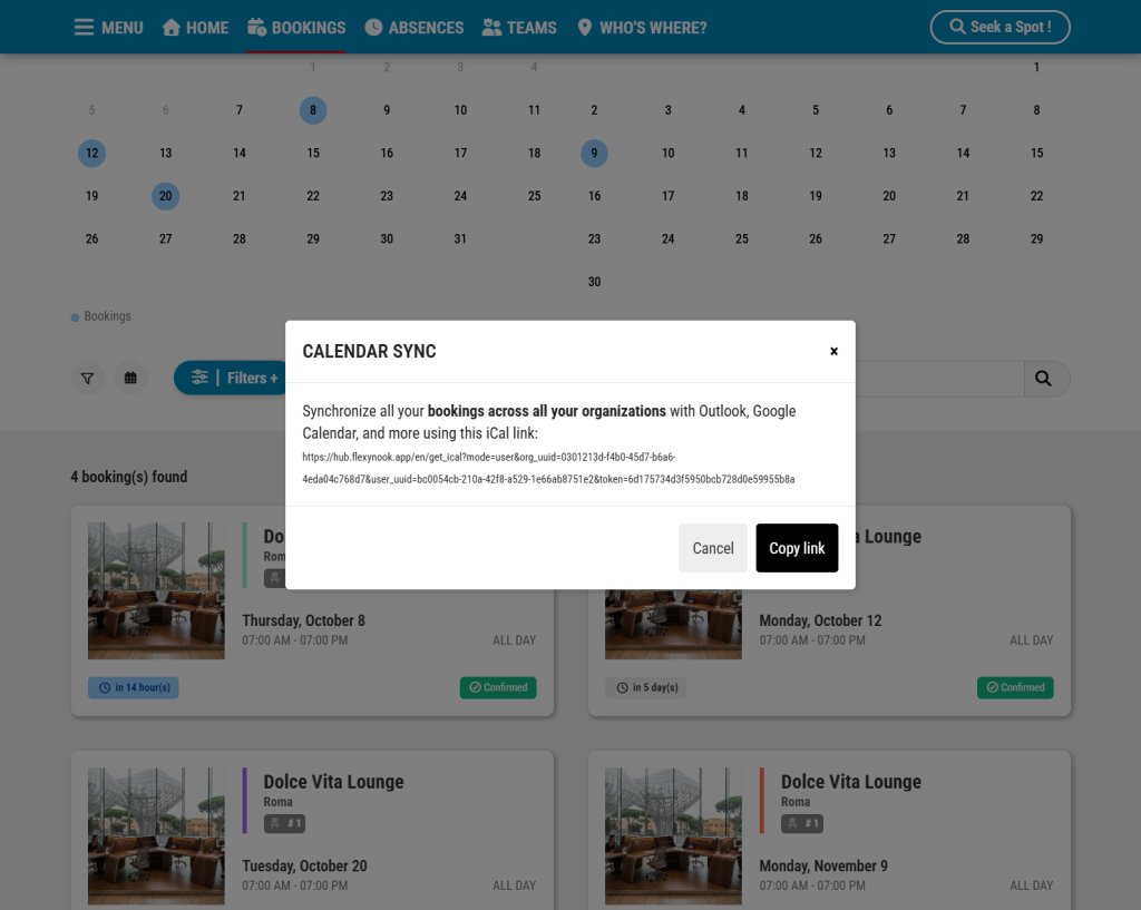 FireShot Capture 264 FlexyNook My bookings hub.flexynook.app Syncing FlexyNook Bookings with Outlook and Google Calendar