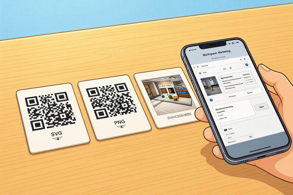 en style cartoon Using QR Codes to Simplify Booking and Check-in